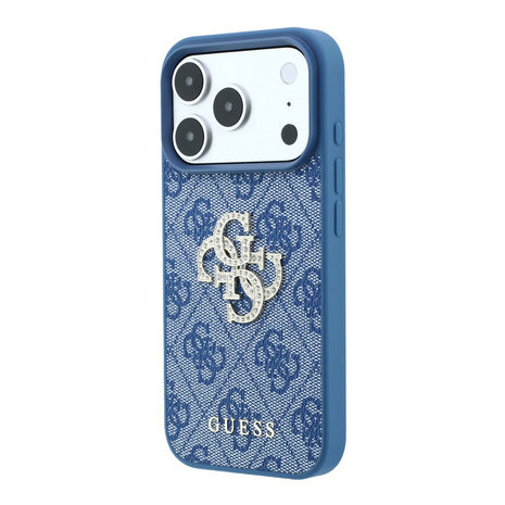 Guess Guess iPhone 18 Pro / iPhone 17 Pro Handyhülle 4G - PU - Hartschale - großes Strasslogo Blau Guess Guess iPhone 18 Pro / iPhone 17 Pro Handyhülle 4G - PU - Hartschale - großes Strasslogo Blau