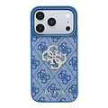 Guess Guess iPhone 18 Pro/iPhone 17 Pro Hartschalenhülle 4G PU Großes Strasslogo - Blau