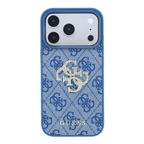 Guess Guess iPhone 18 Pro / iPhone 17 Pro Phone case 4G - PU - hard shell - large rhinestone logo Blue Guess Guess iPhone 18 Pro / iPhone 17 Pro Phone case 4G - PU - hard shell - large rhinestone logo Blue