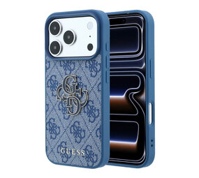 Guess Guess iPhone 18 Pro / iPhone 17 Pro Phone case 4G - PU - hard shell - large resin logo Blue