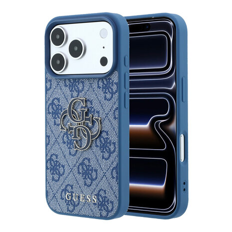 Guess Guess iPhone 18 Pro / iPhone 17 Pro Coque de téléphone 4G - PU - coque rigide - grand logo en résine Bleu Guess Guess iPhone 18 Pro / iPhone 17 Pro Coque de téléphone 4G - PU - coque rigide - grand logo en résine Bleu