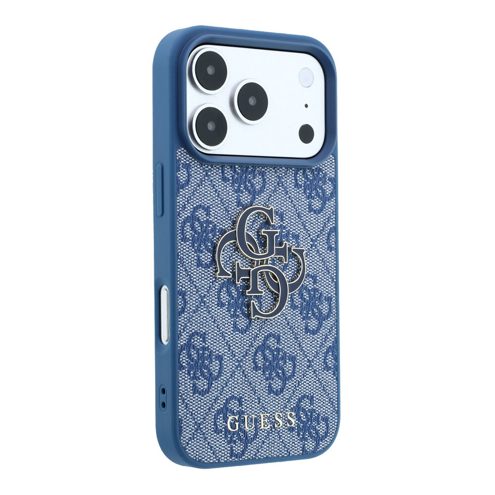 Guess Guess iPhone 18 Pro / iPhone 17 Pro Phone case 4G - PU - hard shell - large resin logo Blue Guess Guess iPhone 18 Pro / iPhone 17 Pro Phone case 4G - PU - hard shell - large resin logo Blue