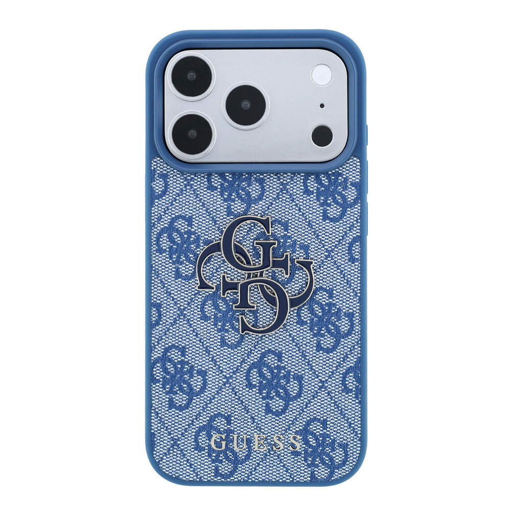 Guess Guess iPhone 18 Pro / iPhone 17 Pro Hoesje 4G - PU - harde behuizing - groot logo van hars Blauw Guess Guess iPhone 18 Pro / iPhone 17 Pro Hoesje 4G - PU - harde behuizing - groot logo van hars Blauw