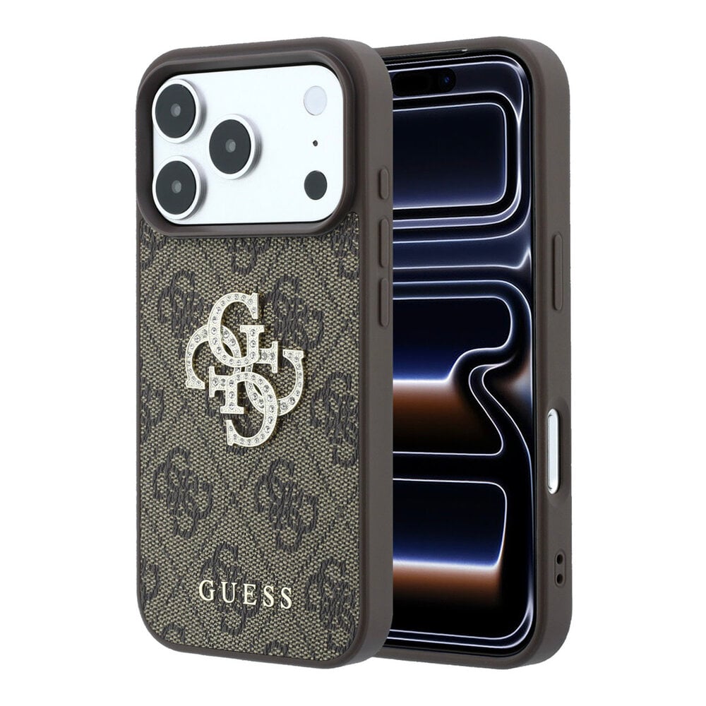 Guess Guess iPhone 18 Pro / iPhone 17 Pro Handyhülle 4G - PU - Hartschale - großes Strasslogo Braun Guess Guess iPhone 18 Pro / iPhone 17 Pro Handyhülle 4G - PU - Hartschale - großes Strasslogo Braun