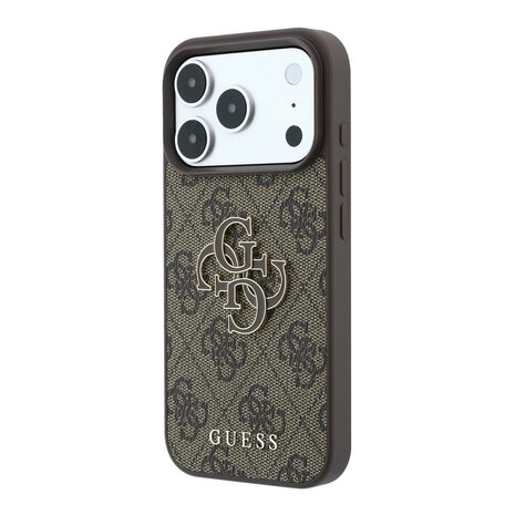 Guess Guess iPhone 18 Pro / iPhone 17 Pro Hoesje 4G - PU - harde behuizing - groot logo van hars Bruin Guess Guess iPhone 18 Pro / iPhone 17 Pro Hoesje 4G - PU - harde behuizing - groot logo van hars Bruin