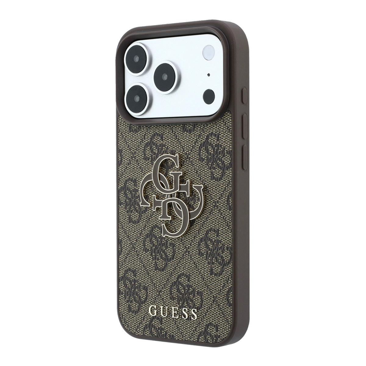 Guess Guess iPhone 18 Pro / iPhone 17 Pro Hoesje 4G - PU - harde behuizing - groot logo van hars Bruin, foto 2 van 6