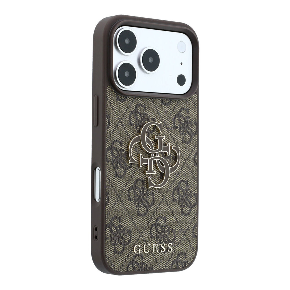 Guess Guess iPhone 18 Pro / iPhone 17 Pro Hoesje 4G - PU - harde behuizing - groot logo van hars Bruin Guess Guess iPhone 18 Pro / iPhone 17 Pro Hoesje 4G - PU - harde behuizing - groot logo van hars Bruin