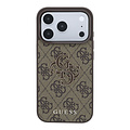 Guess Guess iPhone 18 Pro/iPhone 17 Pro Hartschalenhülle PU 4G Großes Kunstharzlogo - Braun