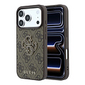 Guess Guess iPhone 18 Pro/iPhone 17 Pro Hartschalenhülle PU 4G Großes Kunstharzlogo - Braun