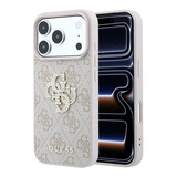 Guess Guess iPhone 18 Pro / iPhone 17 Pro Phone case 4G - PU - hard shell - large rhinestone logo Pink