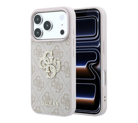 Guess Guess iPhone 18 Pro / iPhone 17 Pro Handyhülle 4G - PU - Hartschale - großes Strasslogo Rosa