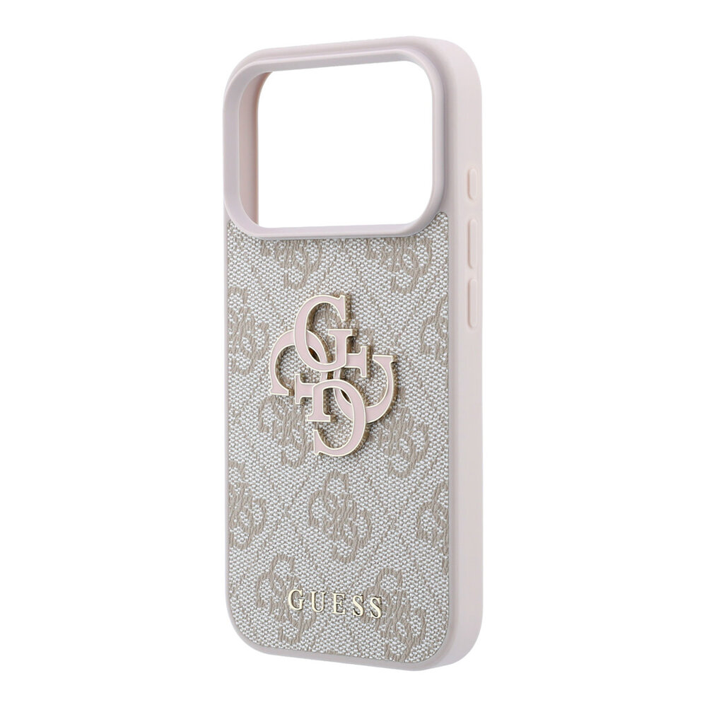 Guess Guess iPhone 18 Pro / iPhone 17 Pro Coque de téléphone 4G - PU - coque rigide - grand logo en résine Rose