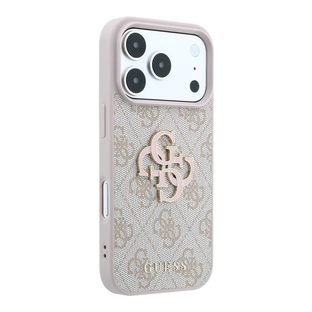 Guess Guess iPhone 18 Pro / iPhone 17 Pro Phone case 4G - PU - hard shell - large resin logo Pink Guess Guess iPhone 18 Pro / iPhone 17 Pro Phone case 4G - PU - hard shell - large resin logo Pink