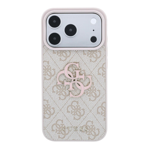 Guess Guess iPhone 18 Pro/iPhone 17 Pro Hartschalenhülle PU 4G Großes Kunstharzlogo - Rosa