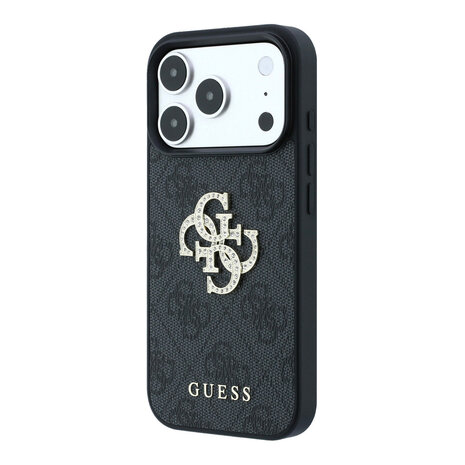 Guess Guess iPhone 18 Pro / iPhone 17 Pro Phone case 4G - PU - hard shell - large rhinestone logo Black Guess Guess iPhone 18 Pro / iPhone 17 Pro Phone case 4G - PU - hard shell - large rhinestone logo Black