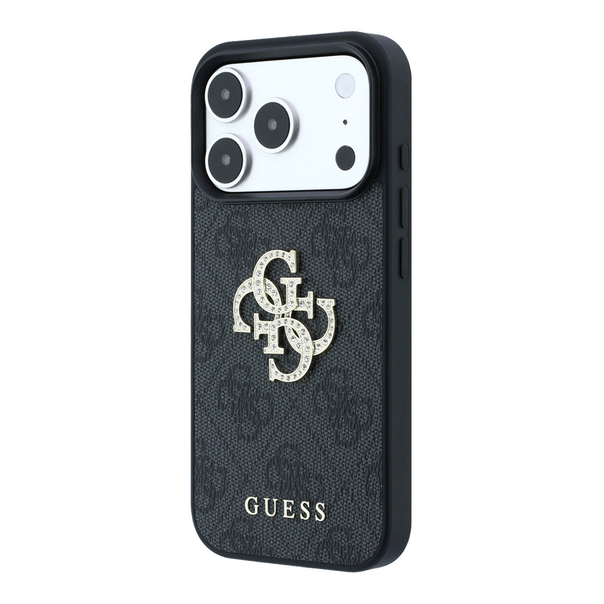 Guess Guess iPhone 18 Pro / iPhone 17 Pro Hoesje 4G - PU - harde behuizing - groot strasslogo Zwart, foto 2 van 6