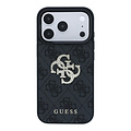 Guess Guess iPhone 18 Pro/iPhone 17 Pro Hartschalenhülle 4G PU Großes Strasslogo - Schwarz