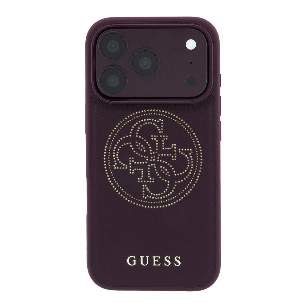 Guess Guess iPhone 18 Pro Max / iPhone 17 Pro Max Coque de téléphone MagSafe - PU - perforé - 4G - coque rigide - logo doré Bordeaux Guess Guess iPhone 18 Pro Max / iPhone 17 Pro Max Coque de téléphone MagSafe - PU - perforé - 4G - coque rigide - logo doré Bordeaux