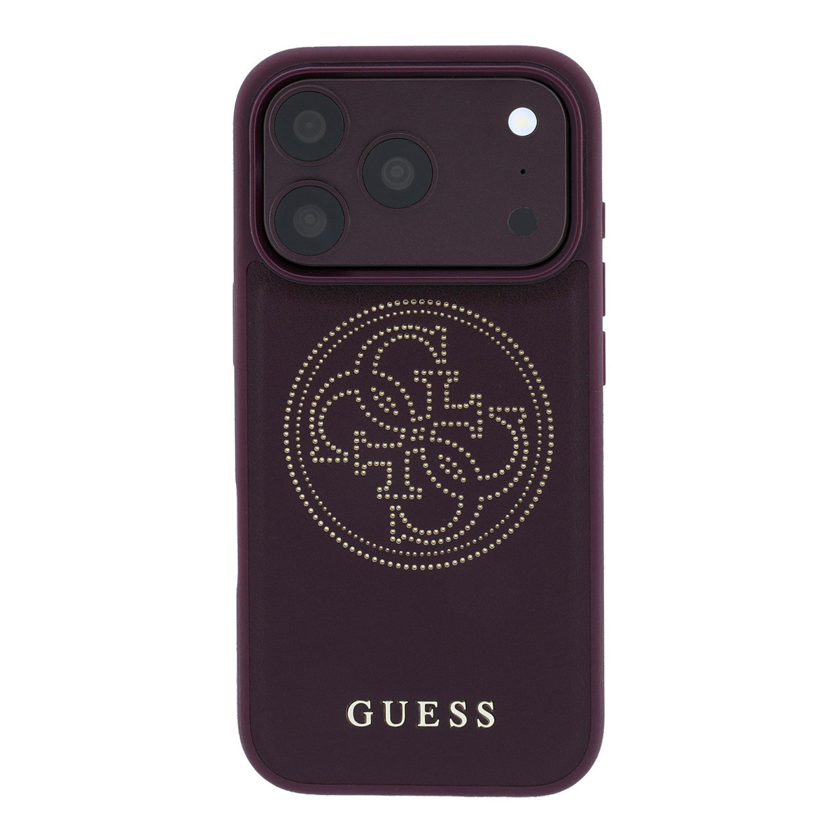 Guess Guess iPhone 18 Pro Max / iPhone 17 Pro Max Hoesje MagSafe - PU - geperforeerd - 4G - harde behuizing - goudkleurig logo Bordeaux, foto 3 van 6