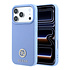 Guess iPhone 18 Pro Max / iPhone 17 Pro Max Hoesje MagSafe - generfd PU - harde behuizing - rond strasslogo Lichtblauw Guess iPhone 18 Pro Max / iPhone 17 Pro Max Hoesje MagSafe - generfd PU - harde behuizing - rond strasslogo Lichtblauw