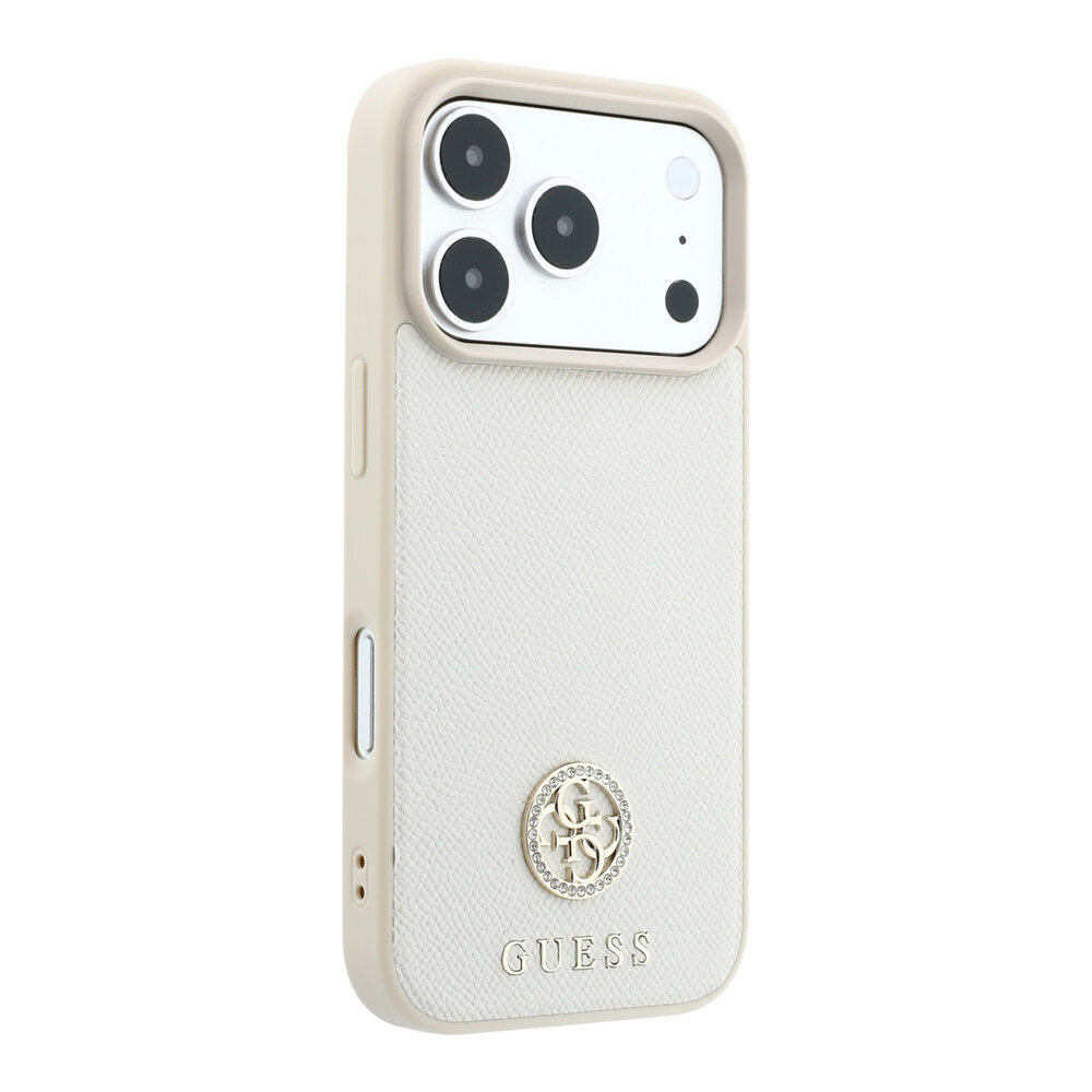 Guess Guess iPhone 18 Pro Max / iPhone 17 Pro Max Handyhülle MagSafe - genarbtes PU - Hartschale - rundes Strasslogo Beige Guess Guess iPhone 18 Pro Max / iPhone 17 Pro Max Handyhülle MagSafe - genarbtes PU - Hartschale - rundes Strasslogo Beige