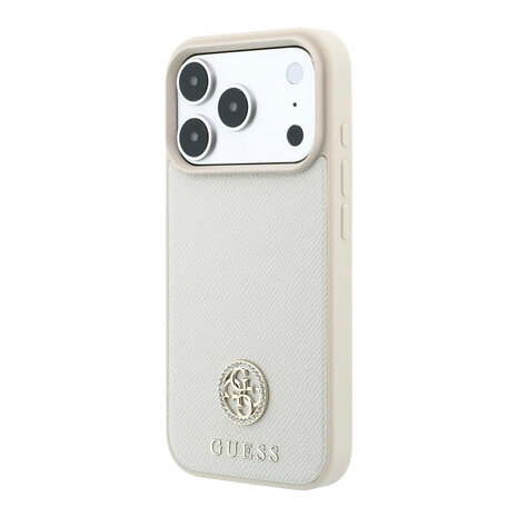 Guess Guess iPhone 18 Pro Max / iPhone 17 Pro Max Handyhülle MagSafe - genarbtes PU - Hartschale - rundes Strasslogo Beige Guess Guess iPhone 18 Pro Max / iPhone 17 Pro Max Handyhülle MagSafe - genarbtes PU - Hartschale - rundes Strasslogo Beige