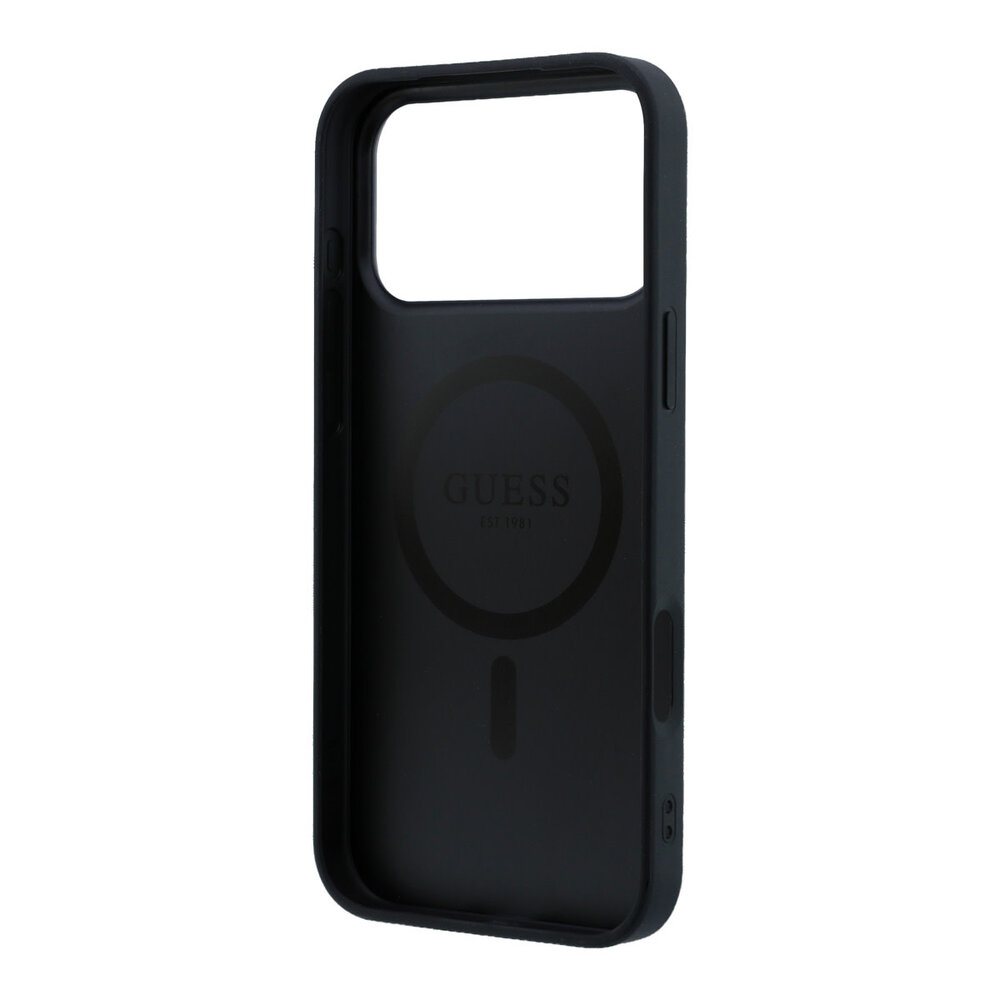 Guess Guess iPhone 18 Pro Max / iPhone 17 Pro Max Handyhülle MagSafe - genarbtes PU - Hartschale - rundes Strasslogo Schwarz Guess Guess iPhone 18 Pro Max / iPhone 17 Pro Max Handyhülle MagSafe - genarbtes PU - Hartschale - rundes Strasslogo Schwarz