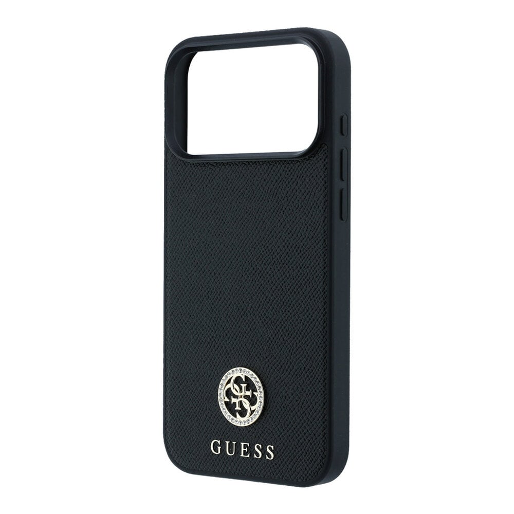 Guess Guess iPhone 18 Pro Max / iPhone 17 Pro Max Handyhülle MagSafe - genarbtes PU - Hartschale - rundes Strasslogo Schwarz Guess Guess iPhone 18 Pro Max / iPhone 17 Pro Max Handyhülle MagSafe - genarbtes PU - Hartschale - rundes Strasslogo Schwarz