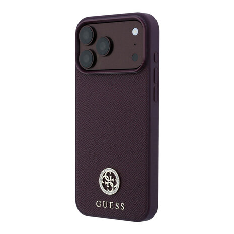 Guess Guess iPhone 18 Pro Max / iPhone 17 Pro Max Hoesje MagSafe - generfd PU - harde behuizing - rond strasslogo Guess Guess iPhone 18 Pro Max / iPhone 17 Pro Max Hoesje MagSafe - generfd PU - harde behuizing - rond strasslogo