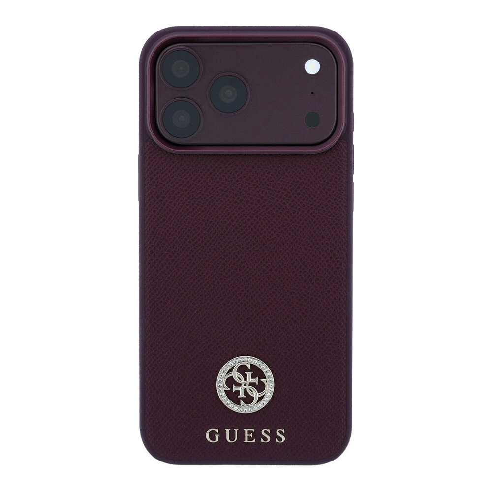 Guess Guess iPhone 18 Pro Max / iPhone 17 Pro Max Handyhülle MagSafe - genarbtes PU - Hartschale - rundes Strasslogo