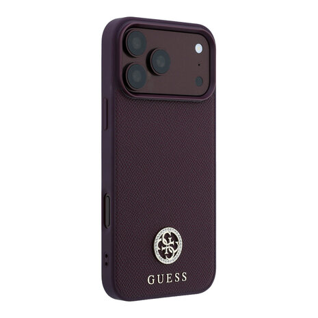 Guess Guess iPhone 18 Pro Max / iPhone 17 Pro Max Handyhülle MagSafe - genarbtes PU - Hartschale - rundes Strasslogo