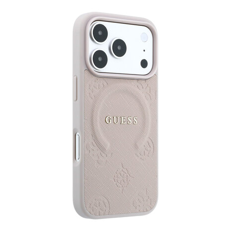 Guess Guess iPhone 18 Pro Max / iPhone 17 Pro Max Hoesje MagSafe - Saffiano - harde behuizing - Peony - ringstandaard Roze Guess Guess iPhone 18 Pro Max / iPhone 17 Pro Max Hoesje MagSafe - Saffiano - harde behuizing - Peony - ringstandaard Roze