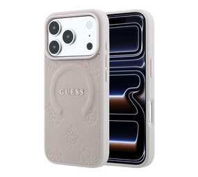 Guess Guess iPhone 18 Pro Max / iPhone 17 Pro Max Handyhülle MagSafe - Saffiano - Hartschale - Peony - Ringständer Rosa