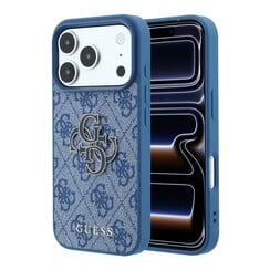 Guess iPhone 18 Pro Max/iPhone 17 Pro Max Coque rigide - 4G - PU - Grand logo en résine - Bleu