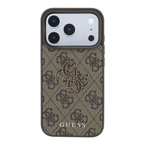 Guess Guess iPhone 18 Pro Max/iPhone 17 Pro Max Hartschalenhülle PU 4G Großes Kunstharzlogo - Braun