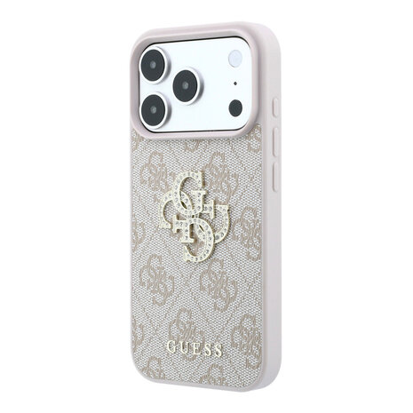 Guess Guess iPhone 18 Pro Max / iPhone 17 Pro Max Hoesje 4G - PU - harde behuizing - groot strasslogo Roze Guess Guess iPhone 18 Pro Max / iPhone 17 Pro Max Hoesje 4G - PU - harde behuizing - groot strasslogo Roze