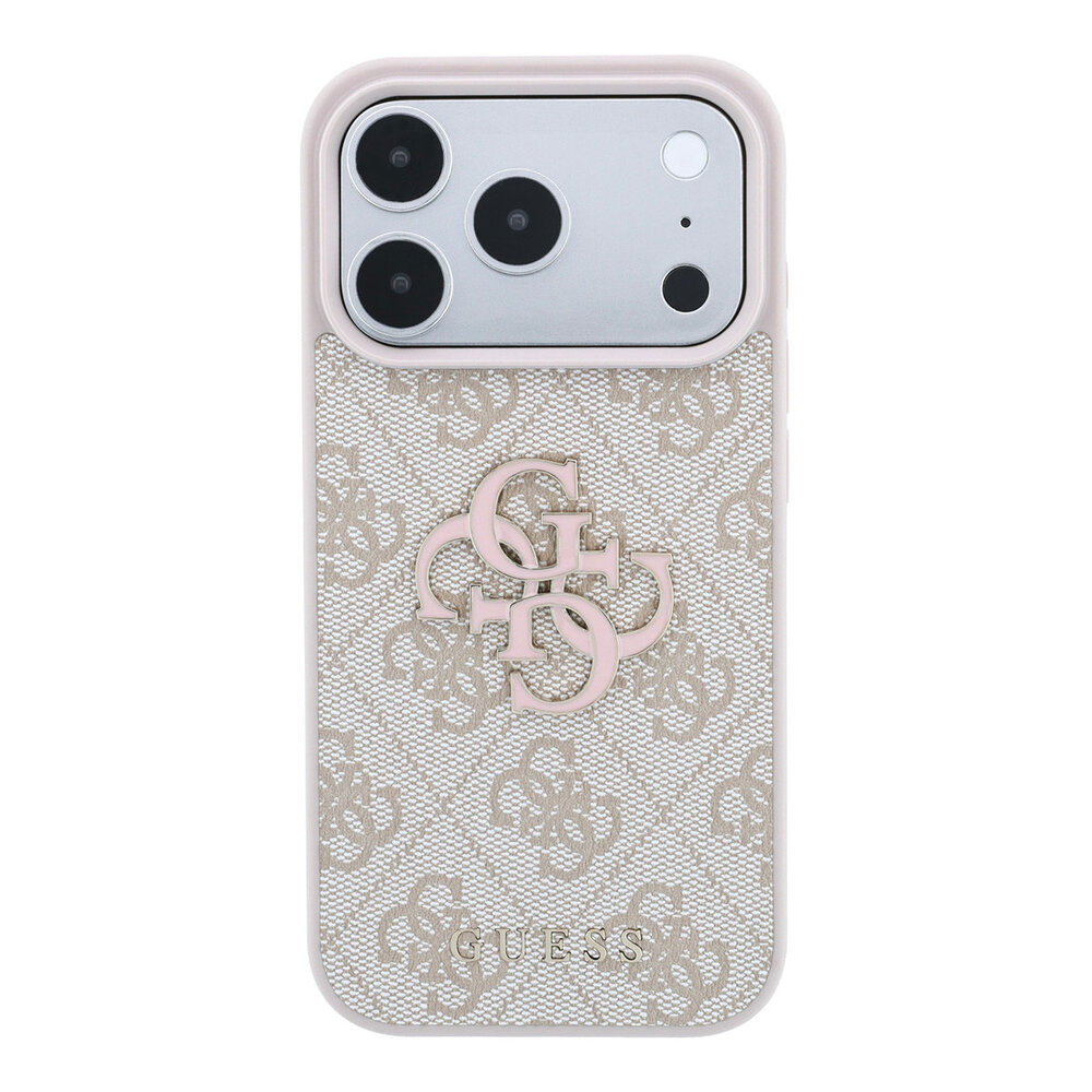 Guess Guess iPhone 18 Pro Max / iPhone 17 Pro Max Hoesje 4G - PU - harde behuizing - groot logo van hars Roze Guess Guess iPhone 18 Pro Max / iPhone 17 Pro Max Hoesje 4G - PU - harde behuizing - groot logo van hars Roze