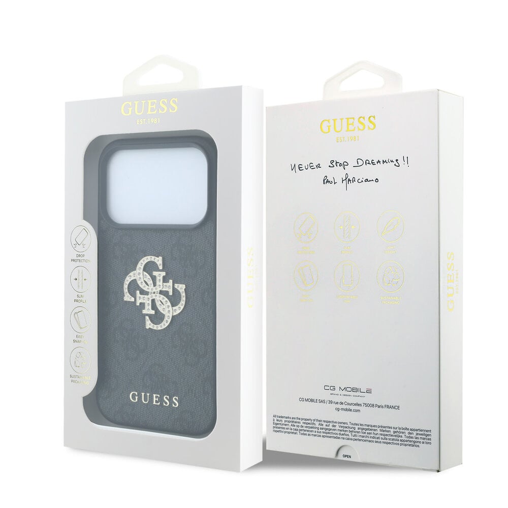 Guess Guess iPhone 18 Pro Max / iPhone 17 Pro Max Handyhülle 4G - PU - Hartschale - großes Strasslogo Schwarz Guess Guess iPhone 18 Pro Max / iPhone 17 Pro Max Handyhülle 4G - PU - Hartschale - großes Strasslogo Schwarz