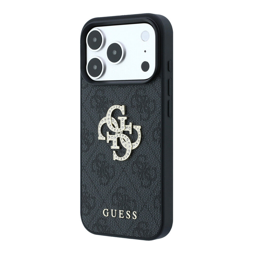 Guess Guess iPhone 18 Pro Max / iPhone 17 Pro Max Hoesje 4G - PU - harde behuizing - groot strasslogo Zwart Guess Guess iPhone 18 Pro Max / iPhone 17 Pro Max Hoesje 4G - PU - harde behuizing - groot strasslogo Zwart