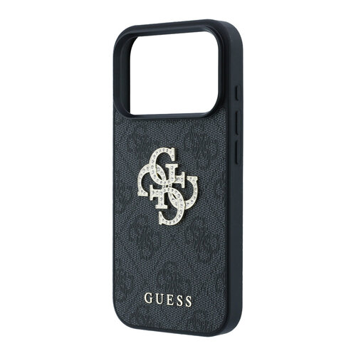 Guess Guess iPhone 18 Pro Max/iPhone 17 Pro Max Hartschalenhülle 4G PU Großes Strasslogo - Schwarz