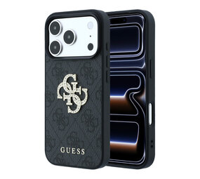 Guess Guess iPhone 18 Pro Max / iPhone 17 Pro Max Handyhülle 4G - PU - Hartschale - großes Strasslogo Schwarz