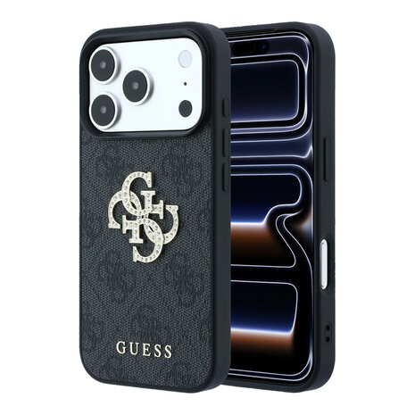 Guess Guess iPhone 18 Pro Max / iPhone 17 Pro Max Phone case 4G - PU - hard shell - large rhinestone logo Black Guess Guess iPhone 18 Pro Max / iPhone 17 Pro Max Phone case 4G - PU - hard shell - large rhinestone logo Black