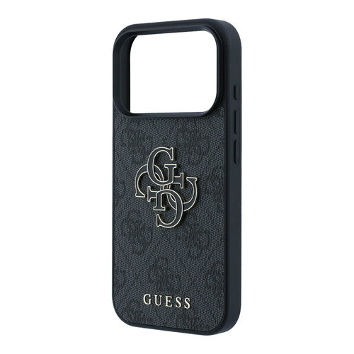 Guess Guess iPhone 18 Pro Max/iPhone 17 Pro Max Hartschalenhülle PU 4G Großes Kunstharzlogo - Schwarz