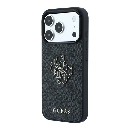 Guess Guess iPhone 18 Pro Max/iPhone 17 Pro Max Hartschalenhülle PU 4G Großes Kunstharzlogo - Schwarz