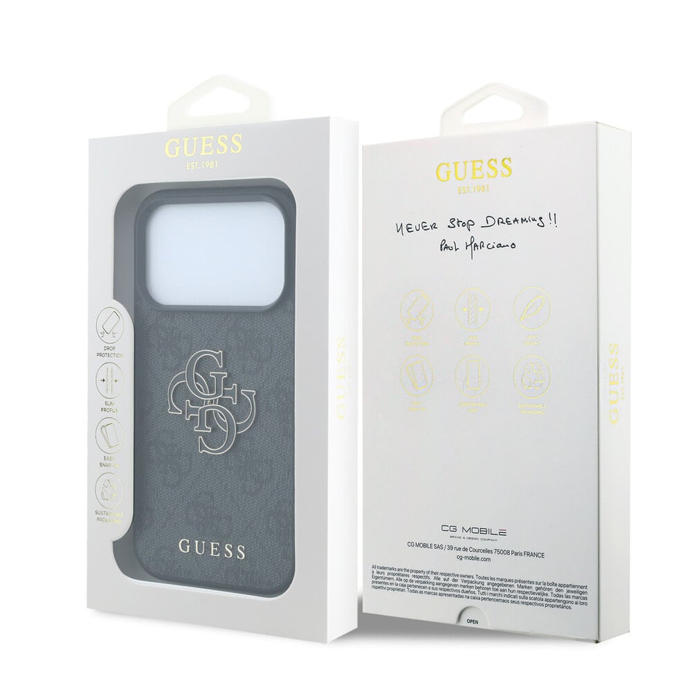Guess Guess iPhone 18 Pro Max / iPhone 17 Pro Max Handyhülle 4G - PU - Hartschale - großes Harzlogo Schwarz Guess Guess iPhone 18 Pro Max / iPhone 17 Pro Max Handyhülle 4G - PU - Hartschale - großes Harzlogo Schwarz