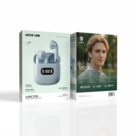 Green Lion Green Lion Carlton Earbuds wireless Light blue Green Lion Green Lion Carlton Earbuds wireless Light blue