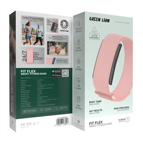 Green Lion Green Lion Fit Flex Slimme fitnessband Roze