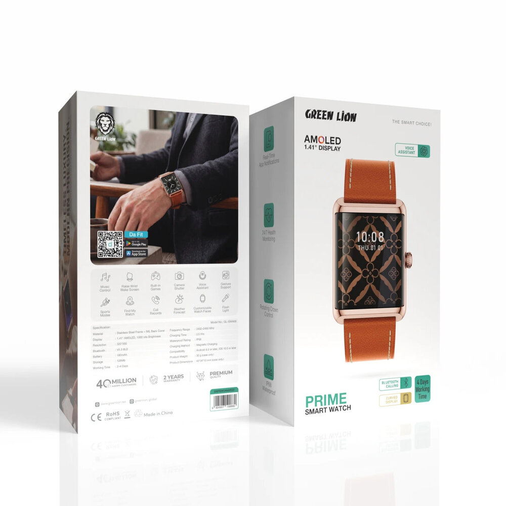 Green Lion Green Lion Prime Smartwatch 1,41 Zoll - AMOLED-Display Roségold