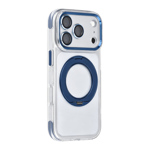 TUNIQ TUNIQ iPhone 18 Pro/iPhone 17 Pro MagSafe-hoesje met 360°-standaard - Donkerblauw