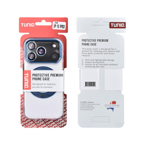 TUNIQ TUNIQ iPhone 18 Pro/iPhone 17 Pro MagSafe-hoesje met 360°-standaard - Donkerblauw